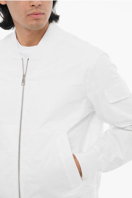 Lichtgewicht skinny bomberjack met ritssluiting in wit - Image 3