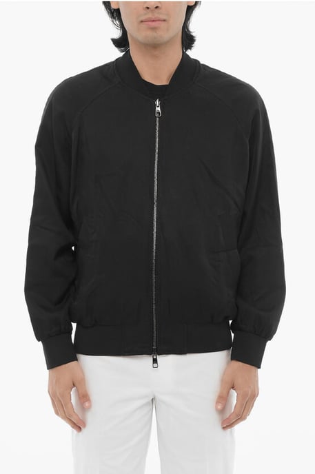 Reversible Lighweight Bomber Jacket in Black & White - Image 1