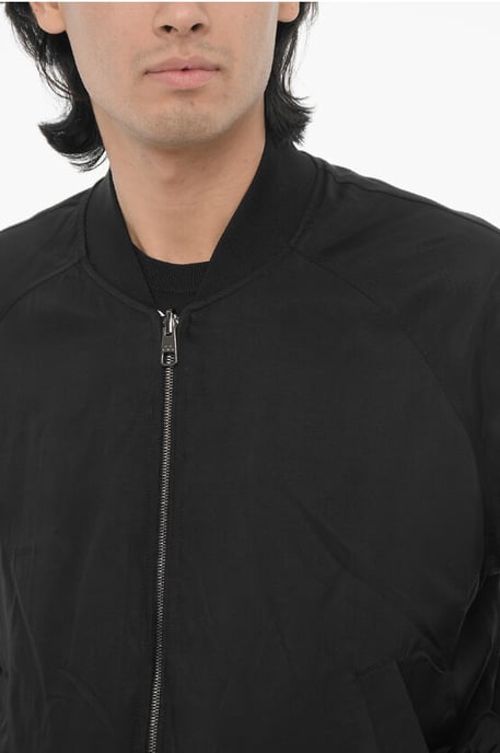 Reversible Lighweight Bomber Jacket in Black & White - Image 3