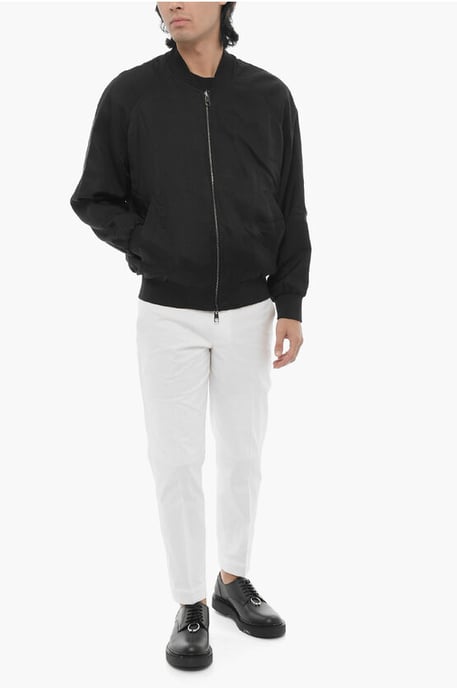 Reversible Lighweight Bomber Jacket in Black & White - Image 4