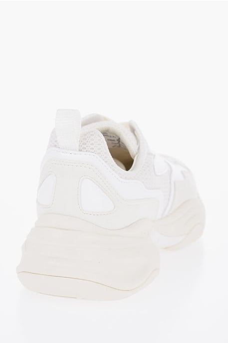 CROQUIS Mesh and Suede Solid Color Low-Top Sneakers in White - Image 2