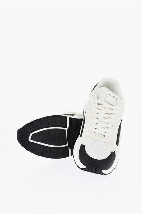 Low-Top KICK OFF Sneakers With Suede Details in White - Image 1