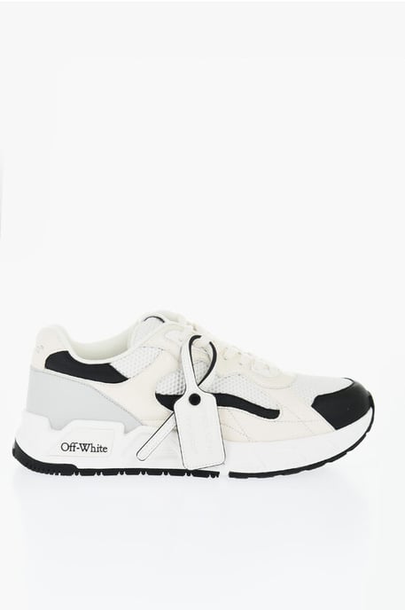 Low-Top KICK OFF Sneakers With Suede Details in White - Image 3