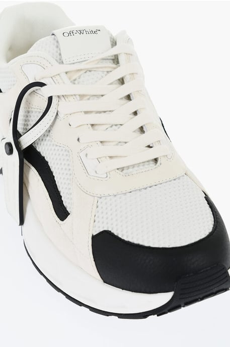 Low-Top KICK OFF Sneakers With Suede Details in White - Image 4