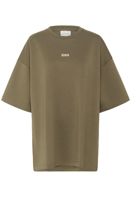 Blouse met korte mouwen Oversize fit olive - Image 5