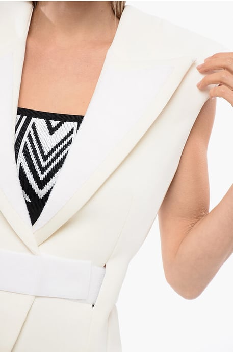 Peak Lapel BONDAGE-väst i vitt - Image 3