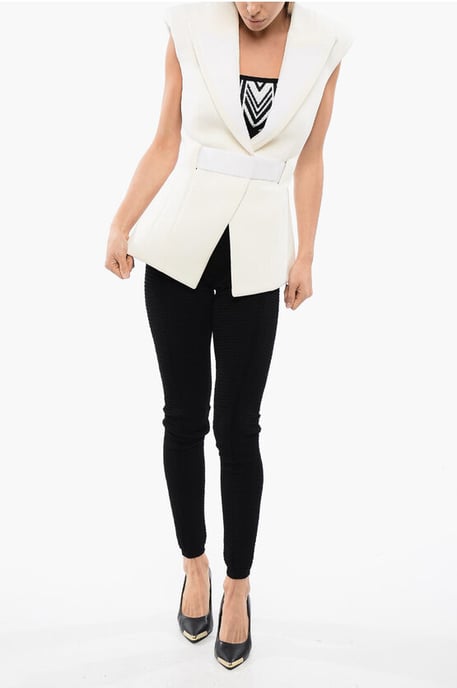 Peak Lapel BONDAGE-väst i vitt - Image 4