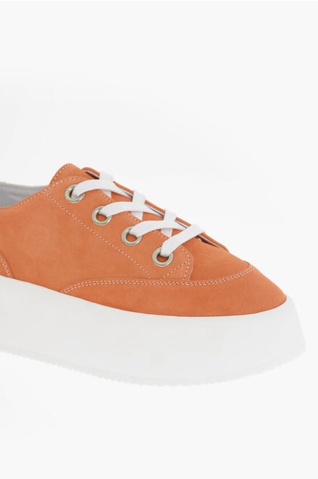 MM6 Suede Low-Top Sneakers With Contrast Platform 5,5cm in Orange - Image 4