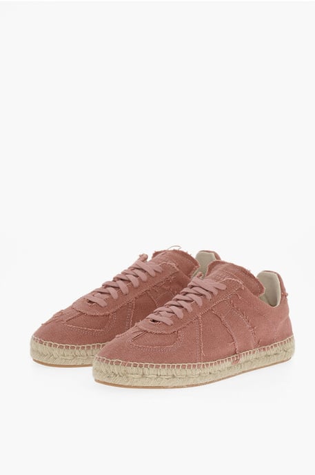 MM22 Låga Canvas Sneakers med Jutedetaljer i Rosa - Image 1