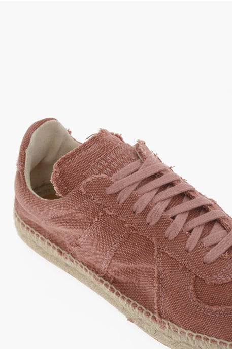 MM22 Låga Canvas Sneakers med Jutedetaljer i Rosa - Image 4