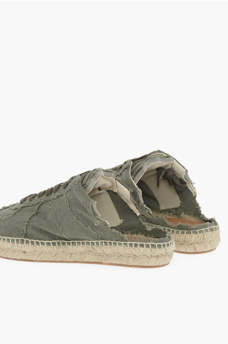 MM22 Open Back Cotton Low-Top Sneakers in Green - Image 2