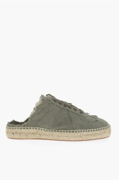 MM22 Open Back Cotton Low-Top Sneakers in Green - Image 3