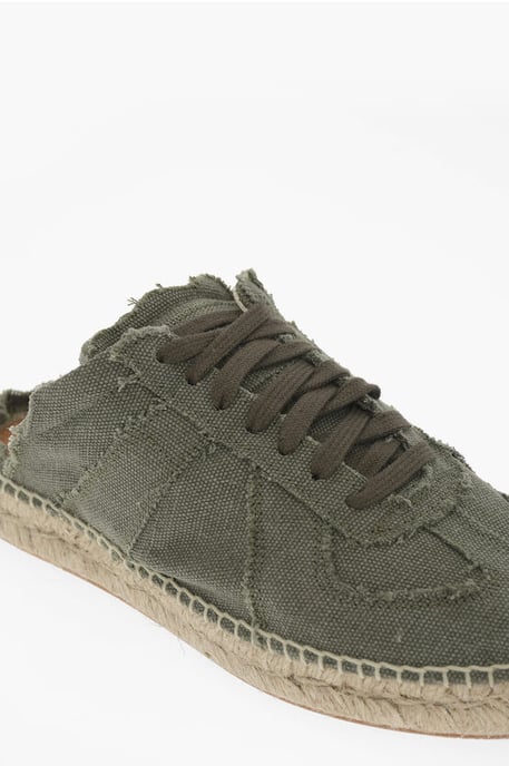 MM22 Open Back Cotton Low-Top Sneakers in Green - Image 4