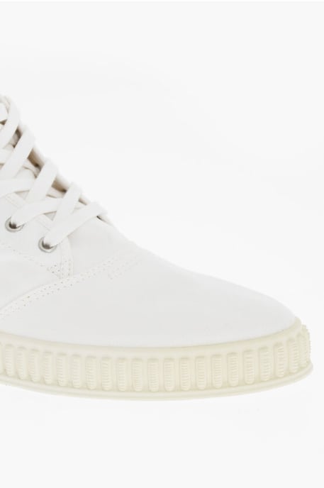 MM22 Solid Color Cotton High-Top Sneakers in White - Image 4