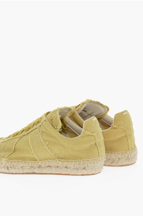 MM22 Canvas Low Top Sneakers met Jute Detail in Geel - Image 2