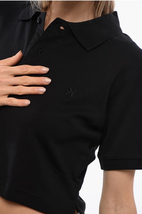 Svart kort AICARDI-pikétröja med Ton-sur-ton-broderi - Image 3
