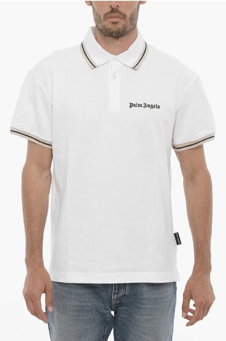 3-Buttons Piquet Cotton Polo shirt in White - Image 1