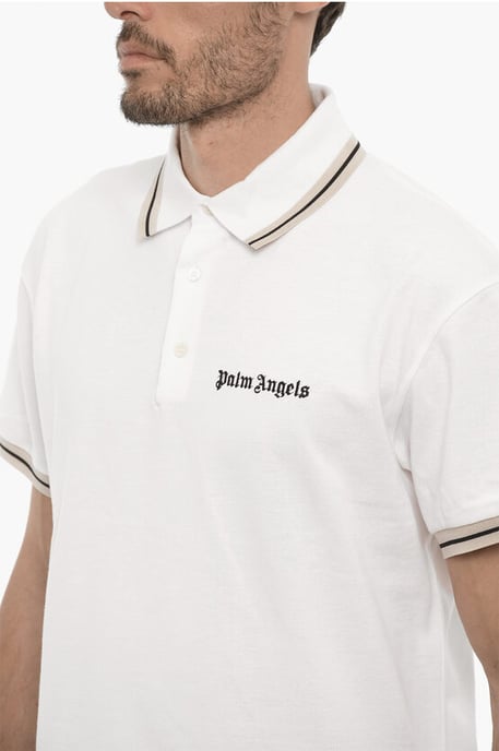 3-Buttons Piquet Cotton Polo shirt in White - Image 3