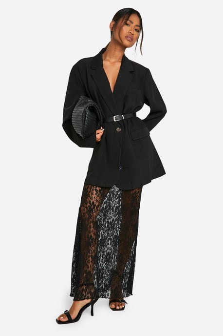 Marl Longline Belted Tailored Blazer - Image 3