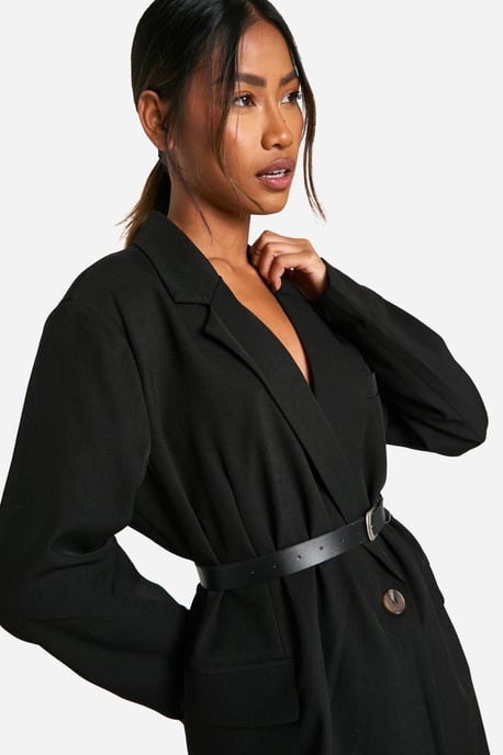 Marl Longline Belted Tailored Blazer - Image 4