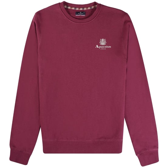 Aquascutum Active Small Logo Bordeaux Sweatshirt - Image 1