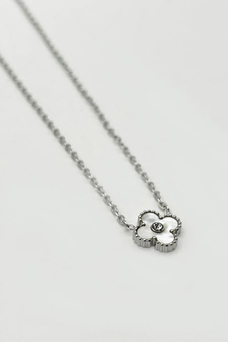 Mini Clover Necklace in Silver White with Gift Box - Image 3
