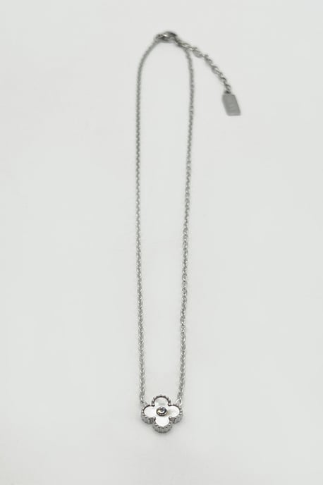Mini Clover Necklace in Silver White with Gift Box - Image 4