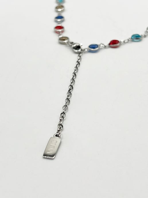 Round Multicolour Crystal Necklace - Image 4