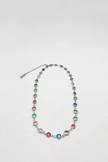 Round Multicolour Crystal Necklace - Image 5