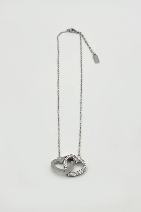 Double Heart Link Necklace - Gift Boxed - Image 3