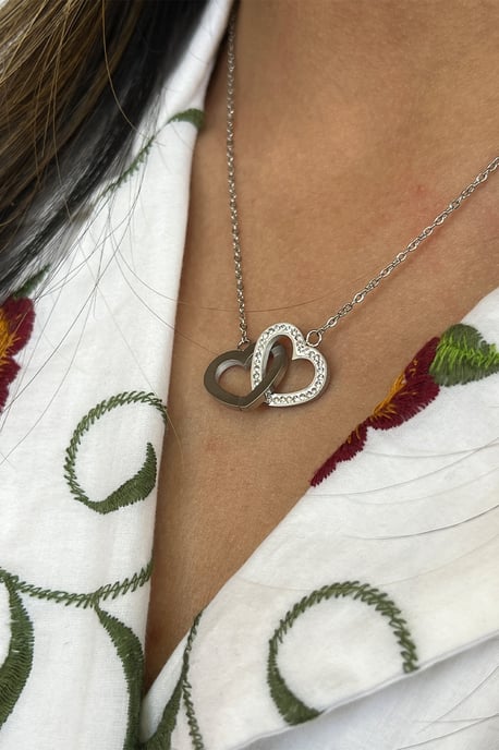 Double Heart Link Necklace - Gift Boxed - Image 6