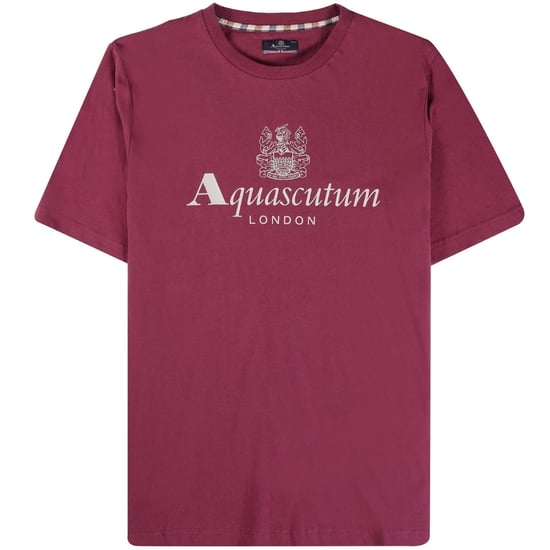 Aquascutum Active Stor Logo Vinröd T-shirt - Image 1