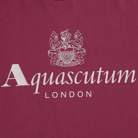 Aquascutum Active Stor Logo Vinröd T-shirt - Image 3