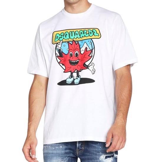 Dsquared2 Maple Leaf op de voorkant wit T-shirt - Image 1