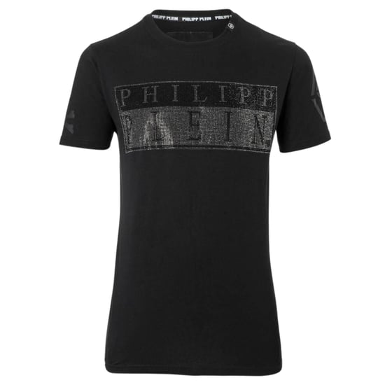 Philipp Plein Bold Monotone Diamanté Logo Zwart T-shirt - Image 1