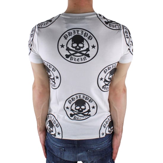 Philipp Plein Plum Multi Logo Design Wit T-shirt - Image 2