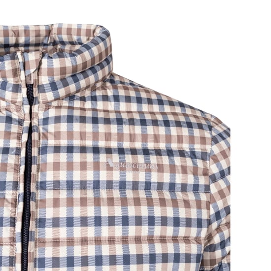 Aquascutum Active 100GR Mock Neck Beige Geruit Jasje - Image 3