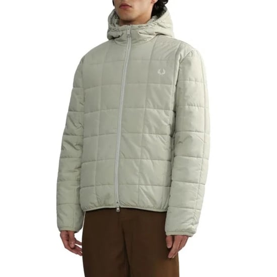 Fred Perry Grid Detail Isolerad Ljus Oyster Vit Jacka - Image 3