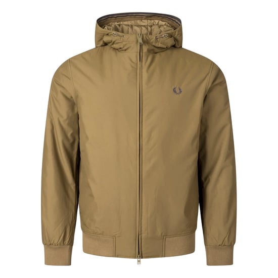 Fred Perry Shaded Stone Brown gewatteerde Brentham-jas met capuchon - Image 1
