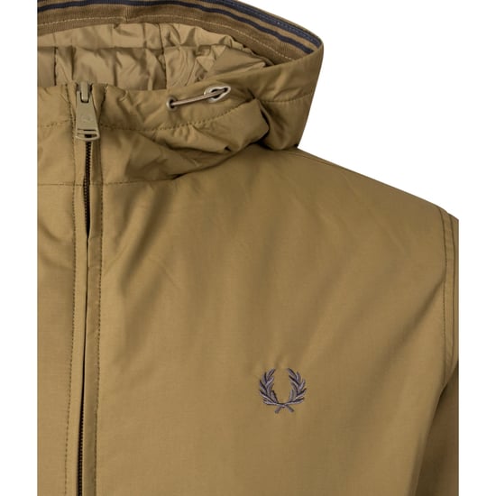 Fred Perry Shaded Stone Brown gewatteerde Brentham-jas met capuchon - Image 3