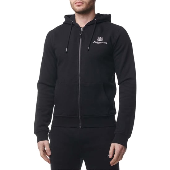 Aquascutum Active Liten Logo Hel Dragkedja Svart Hoodie - Image 3