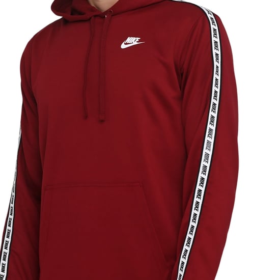 Nike Taped Sleeves Red Hoodie - Image 3