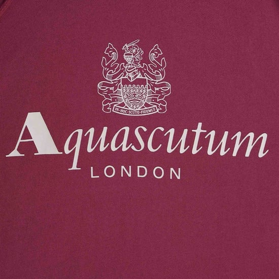 Aquascutum Active Stor Logo Vinröd Hoodie - Image 3