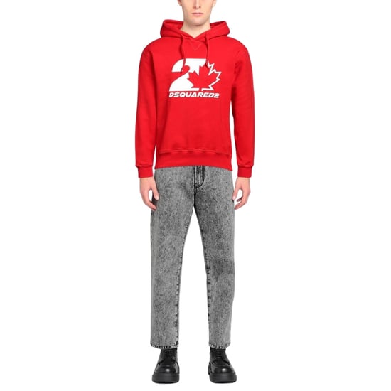 Dsquared2 Cool Fit Maple Leaf Rode Hoodie - Image 2