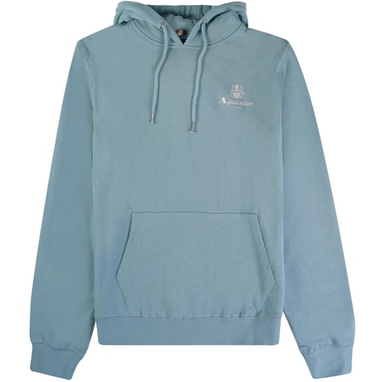Aquascutum Active Small Logo Blue Hoodie - Image 1