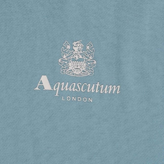 Aquascutum Active Small Logo Blue Hoodie - Image 3