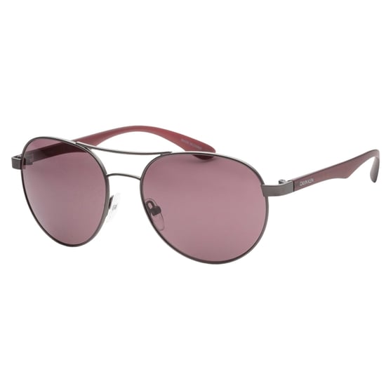 Calvin Klein Rosa Lensed Matte Gunmetal Grå Inramade Solglasögon - Image 1