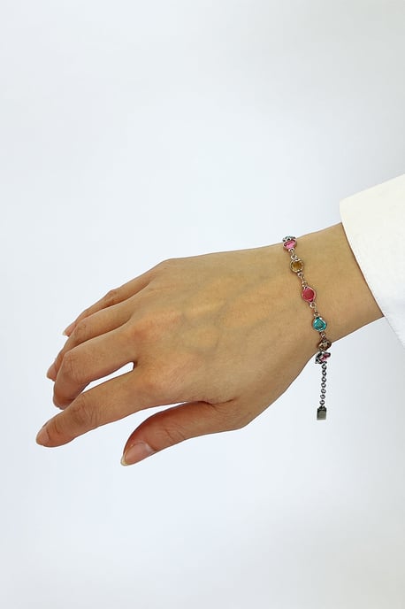 Round Multicolour Crystal Bracelet - Image 4