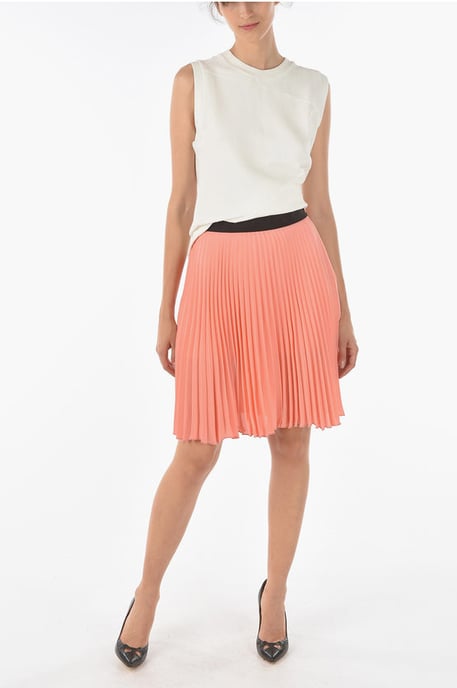 Plisserad CREPE PLISSE-kjol med shorts i rosa - Image 4