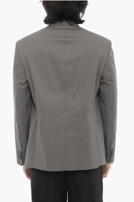 side vents notch lapel flap pocket 2-button blazer in Gray - Image 2